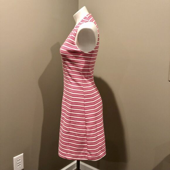 Lilly Pulitzer Dress Small Pink White Stripe Sleeveless Lined V Neck Back Zip - Picture 3 of 12